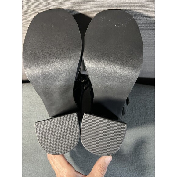 Steve Madden Twice Size 7 Mary Janes Pumps Black Patent Block Heels Platforms - Picture 8 of 12